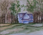 A cottage in a Jungle Water color Painting-by-Sudeep-Gupta